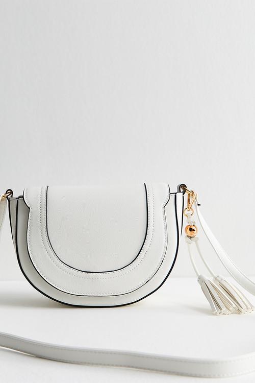 Sian Top Handle Saddle Bag - White