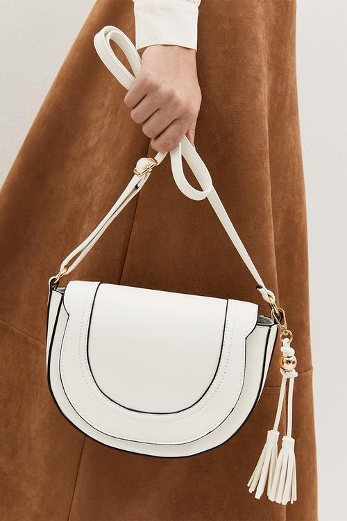 Sian Top Handle Saddle Bag - White