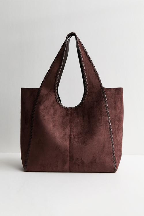 Whitney Shipstitch Apron Tote Bag-dark brown