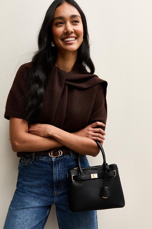 Mini Annie Belted Triple Comp Bag - Black