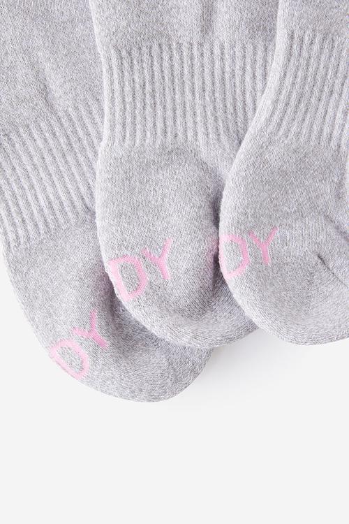 Body qtr crew sock 3pk - grey marle