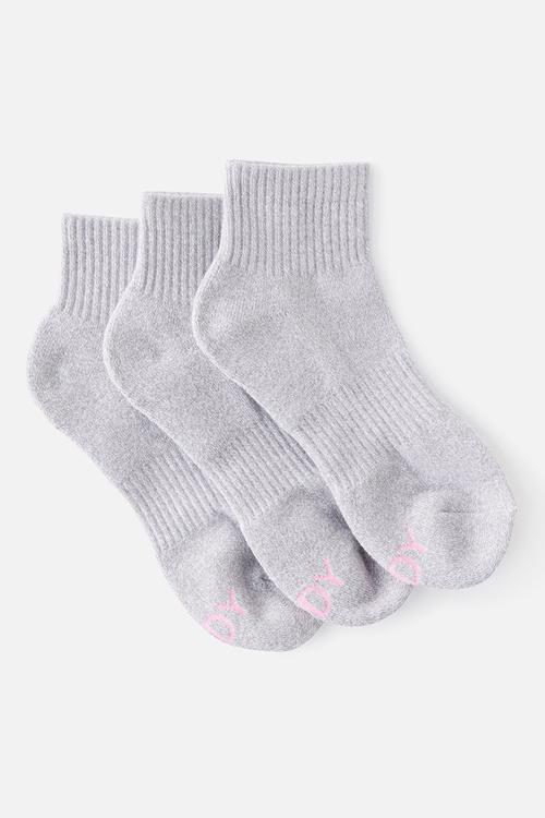Body qtr crew sock 3pk - grey marle