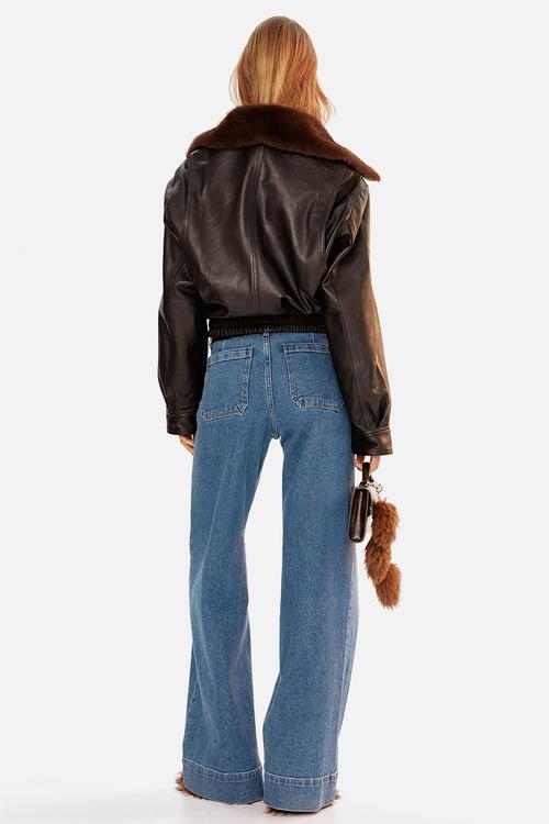 Wide high jeans - denim blue