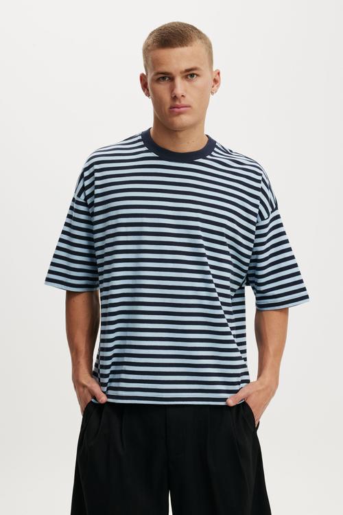Cropped Fit T-shirt - True Navy/Powder Blue