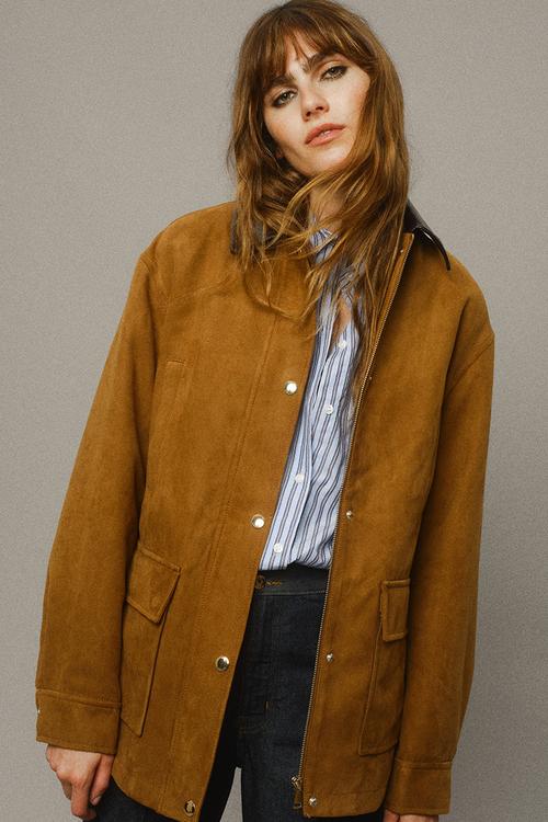 Oversized jacket - dark beige
