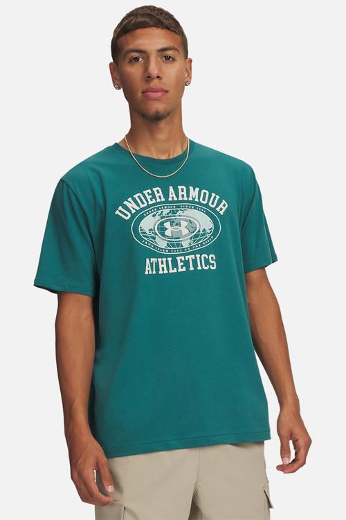 UA Globe ss Tee - Rack Green & summit white