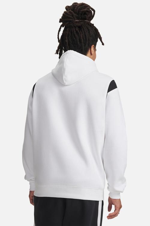 UA Rival Fleece Nov Hoodie - White & Black 