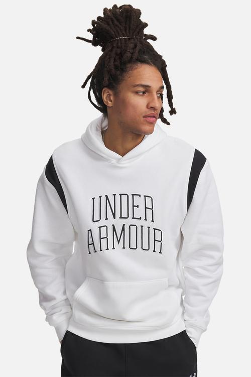 UA Rival Fleece Nov Hoodie - White & Black 