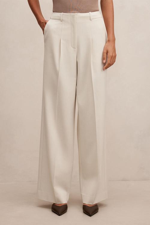 Tessa wide leg pants in cream suit