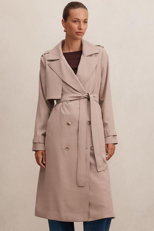 Cameron soft trench coat in mocha
