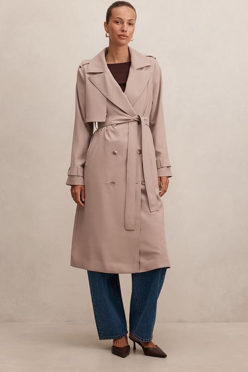 Cameron soft trench coat in mocha