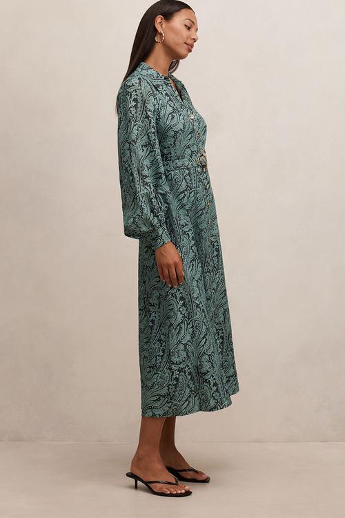 Hazel shirt midi dress in nami paisley
