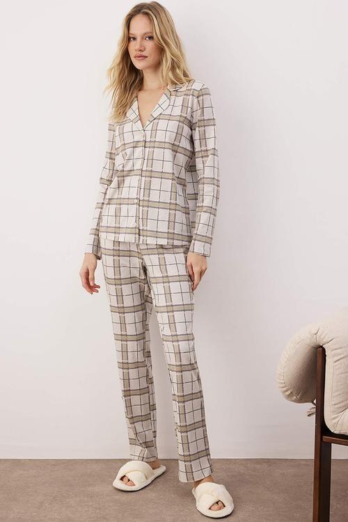 Knitted Pajamas Set - Beige
