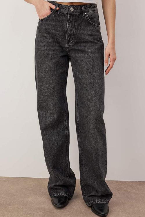 High Waist Wide Leg Jeans - Black