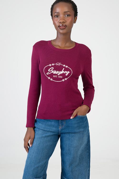 Miss Me Knit Top - Burgundy