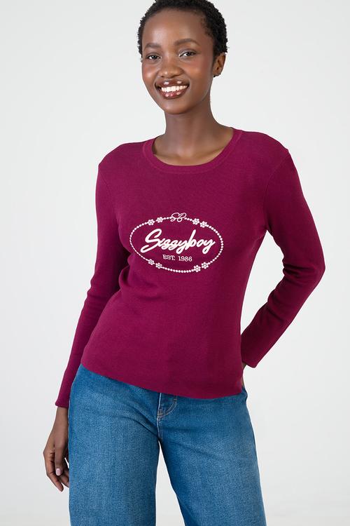 Miss Me Knit Top - Burgundy
