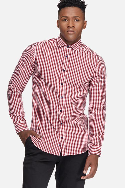 Gingham check slim fit shirt