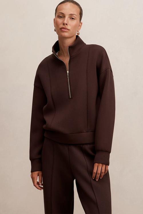 Heidi seam detail lounge jumper in chocolate