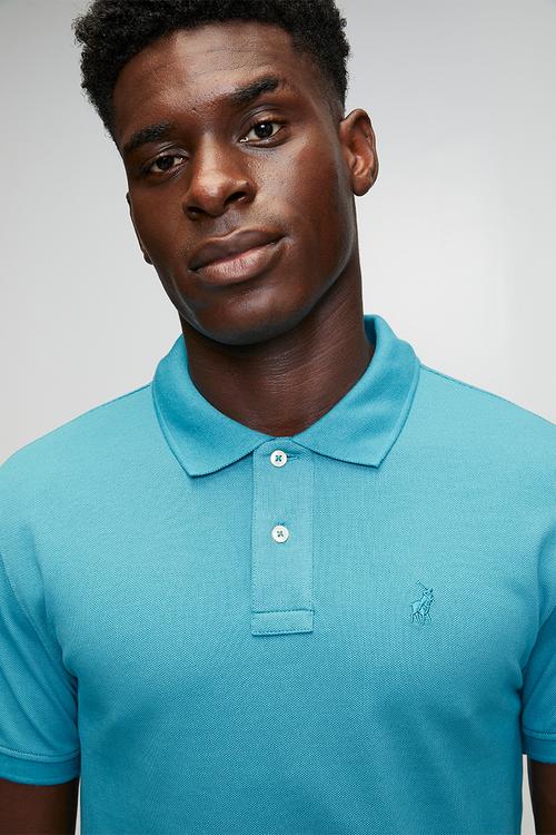Carter Essential Pique Short Sleeve Golfer - Turquoise