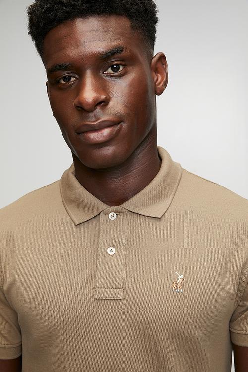 Carter Essential Pique Short Sleeve Golfer - Taupe
