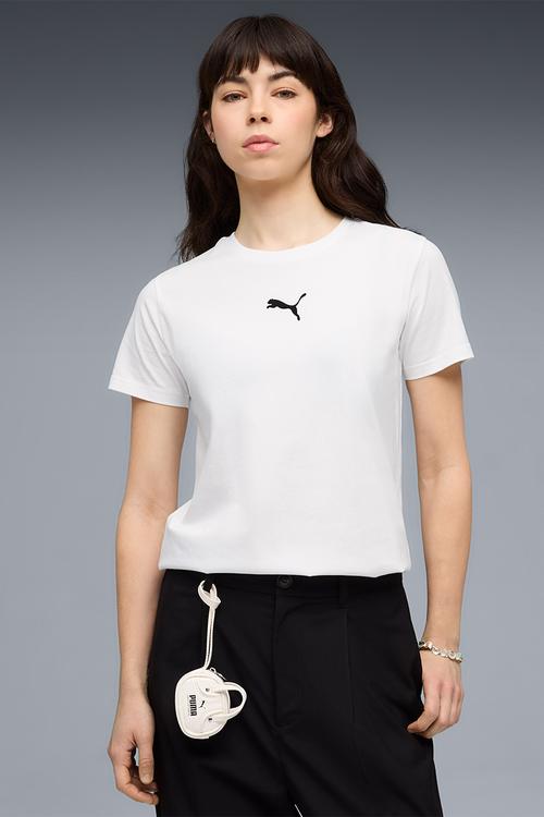 Ess Elevated Comfort Logo Tee W Whi - Puma White