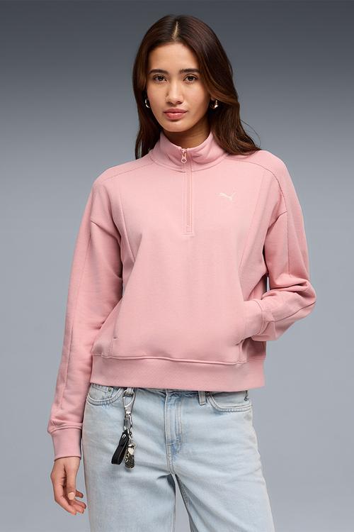 Puma Class Relaxed Half-Zip Crew Rosy Ou - Rosy Outlook