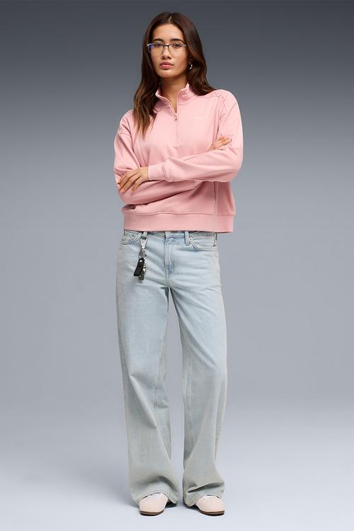 Puma Class Relaxed Half-Zip Crew Rosy Ou - Rosy Outlook