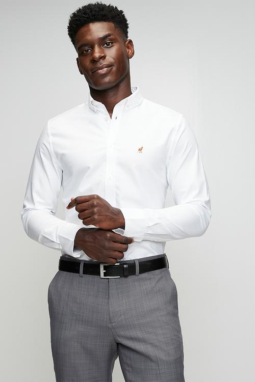Iman Classic Oxford Long Sleeve Shirt - White