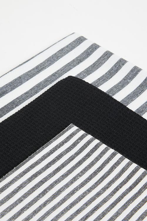 Stripe kitchen towel set of 3 - Black