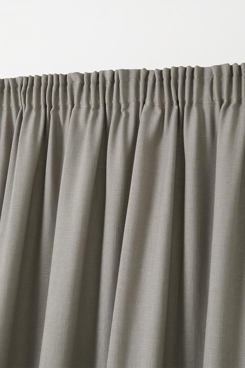 Lux Slub Lined Curtain Taped - Natural