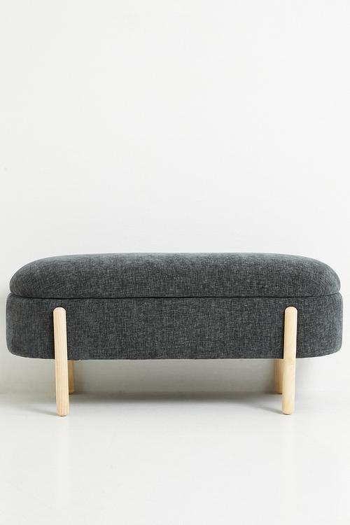 Gianna Storage Ottoman - Charcoal