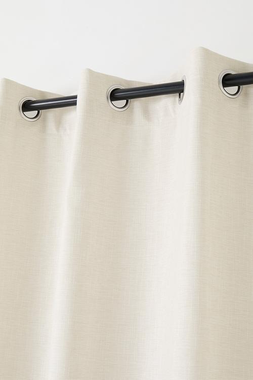 Lux Slub Lined Curtain Eyelet - Ivory