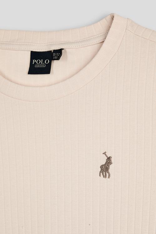 Casey rib ls dress - marshmallow