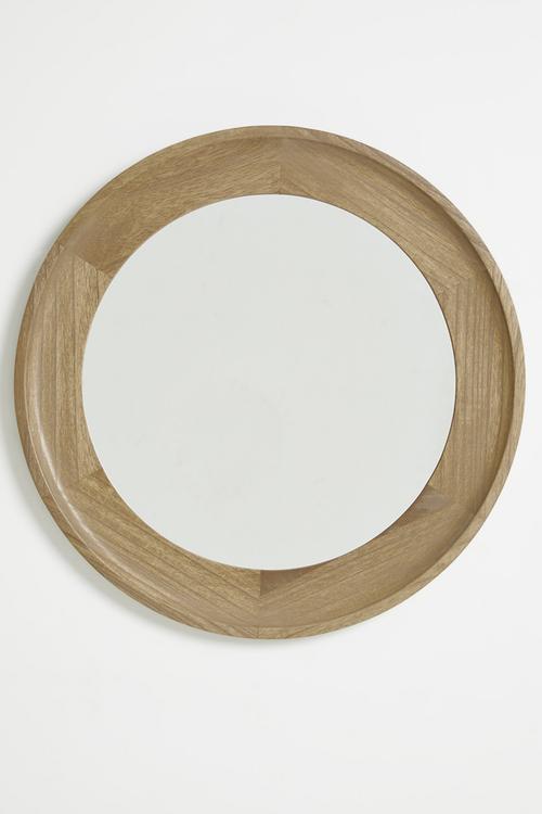 Zora round wooded mirror - Natural