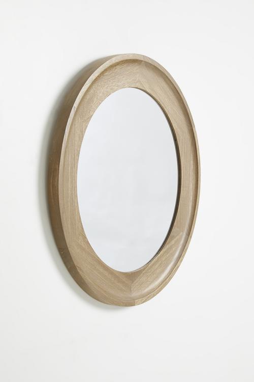 Zora round wooded mirror - Natural