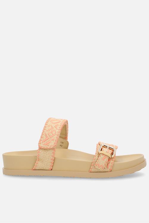 CULTURE MULE SANDALS -TAUPE/ORANGE