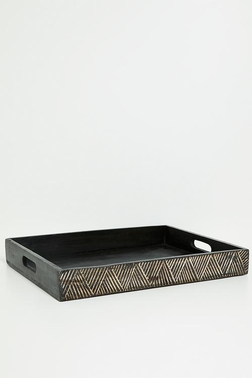Indica Wooden Tray Set 2 - Black