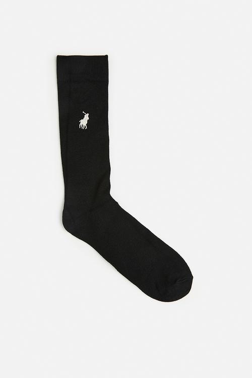 Bamboo Lux Plain logo sock - Black