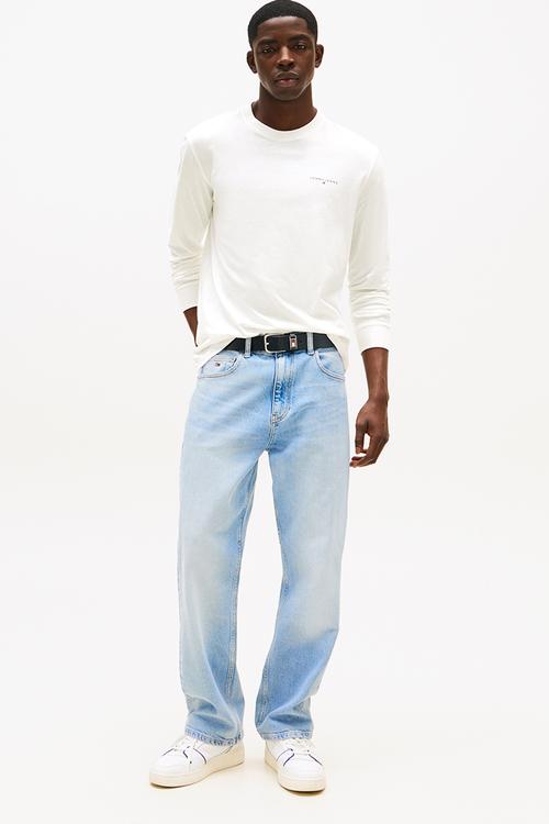 Tjm Slim Chest Linear Long Sleeve Tee Ext - Ecru