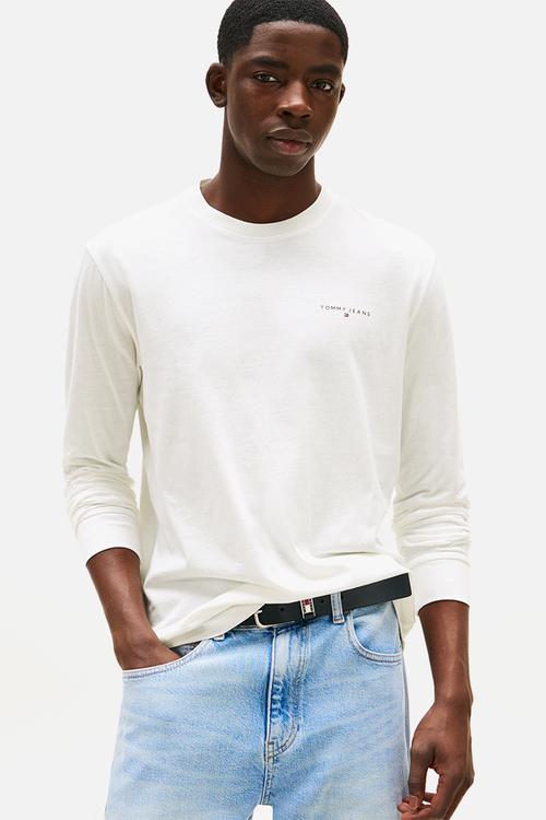Tjm Slim Chest Linear Long Sleeve Tee Ext - Ecru