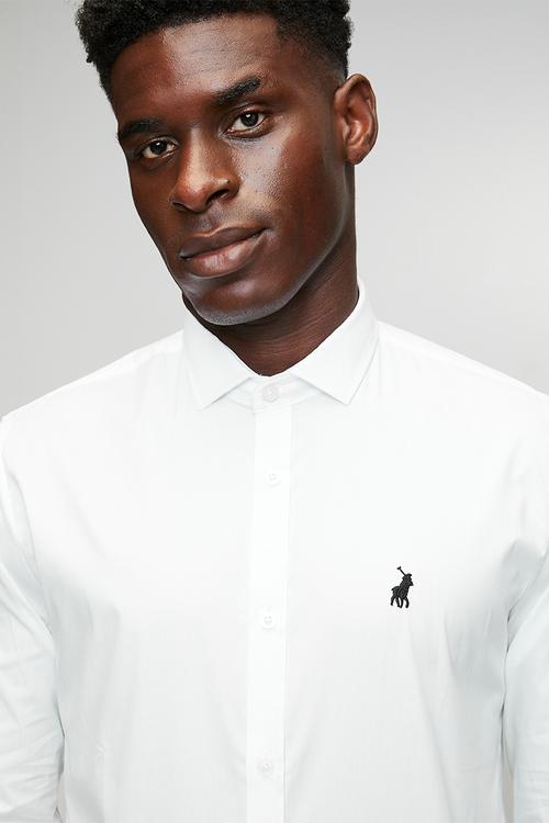 Men christian ls slim shirt - white