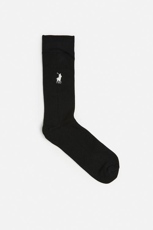 Polo plain logo sock - Black