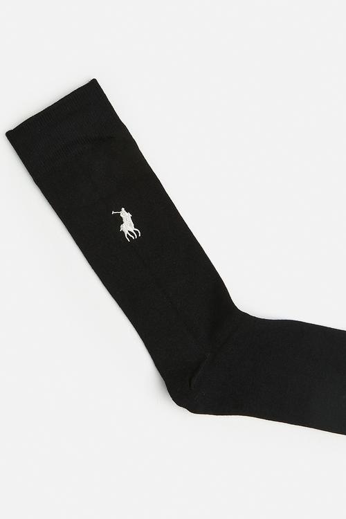 Polo plain logo sock - Black