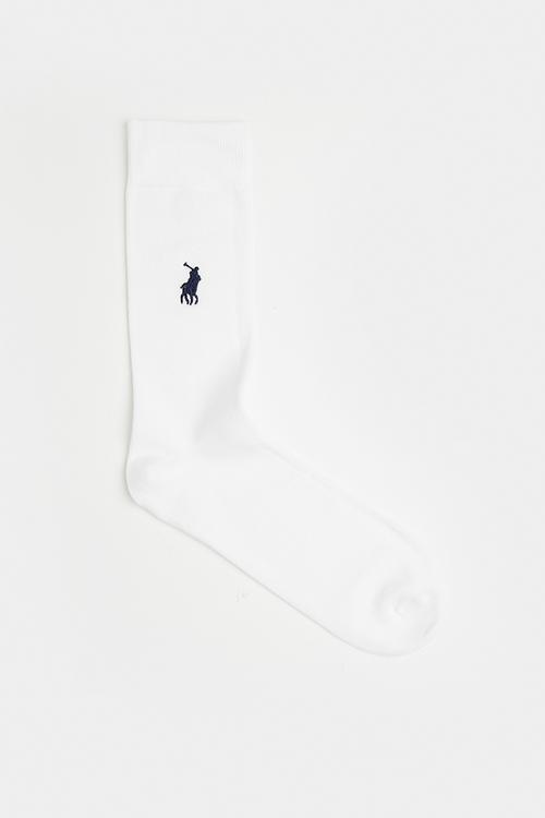 Polo plain logo sock - White