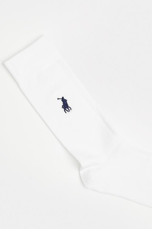 Polo plain logo sock - White