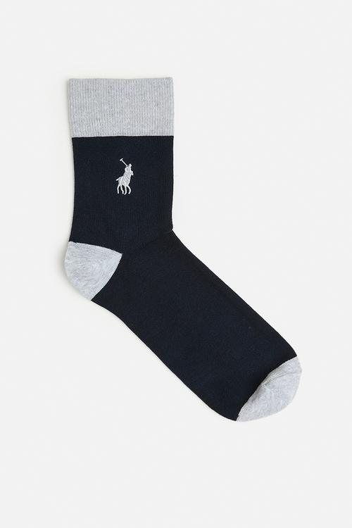 Polo Contrast Cuff Crew Sock – Navy