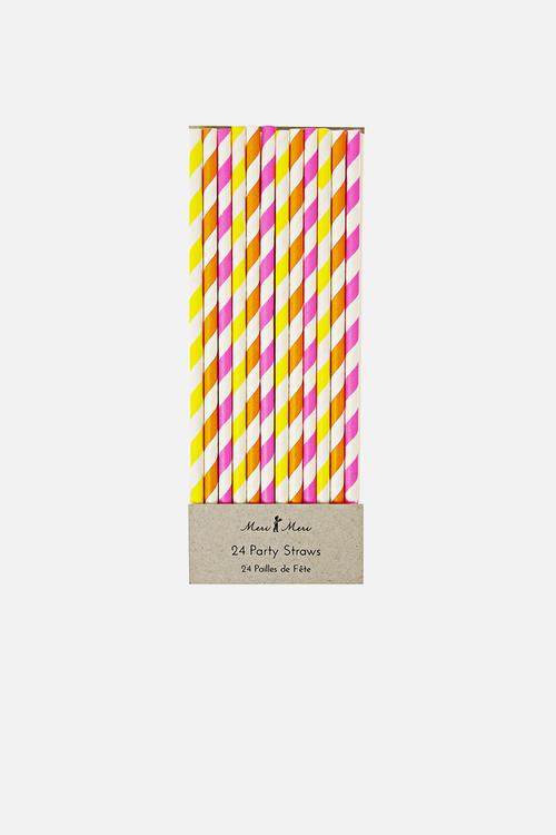Neon paper straws
