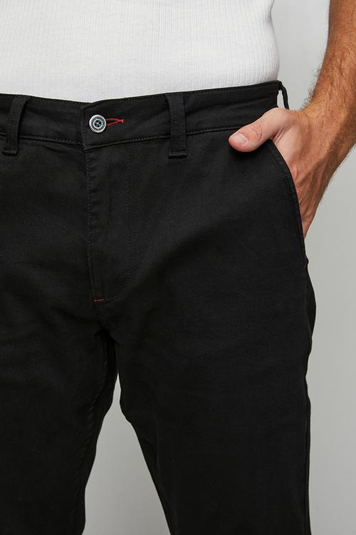 Adam Quarter Slant Straight Leg Denim - Black
