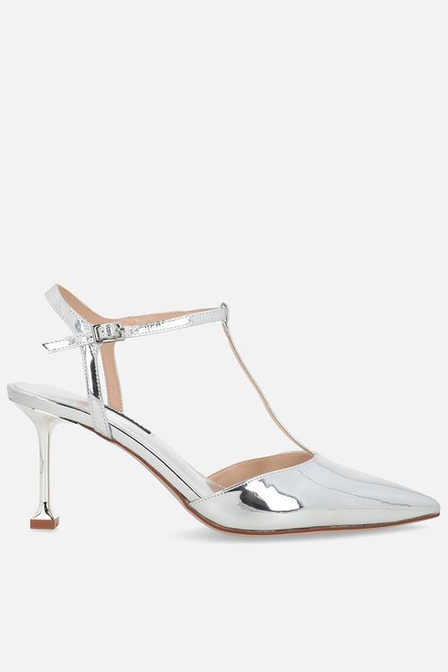 Esperance ankle strap heel - silver