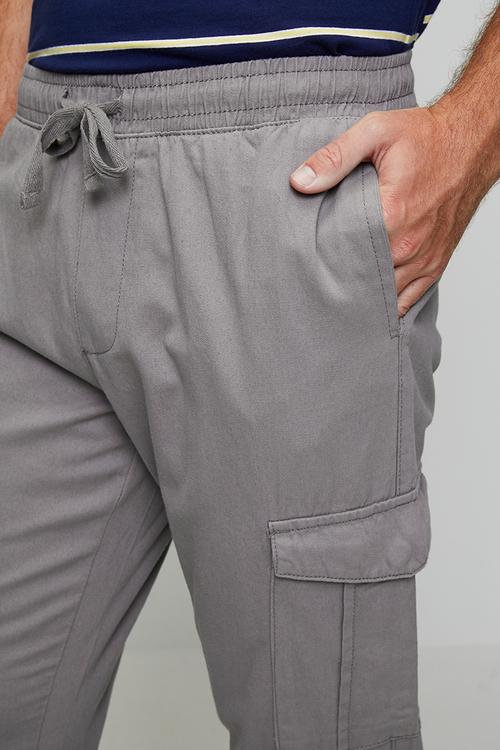 Cotton Twill Cuff Pant - Mid Grey
